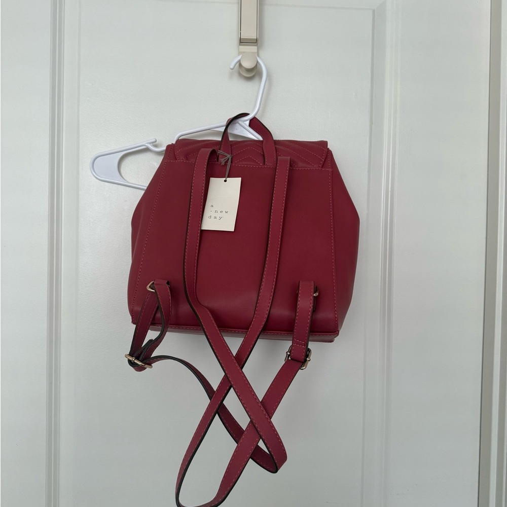 Pink Faux Leather Backpack - Picture 2 of 2